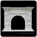 Home Decoration Stone Carving Indoor White Marble Fireplace Mantel